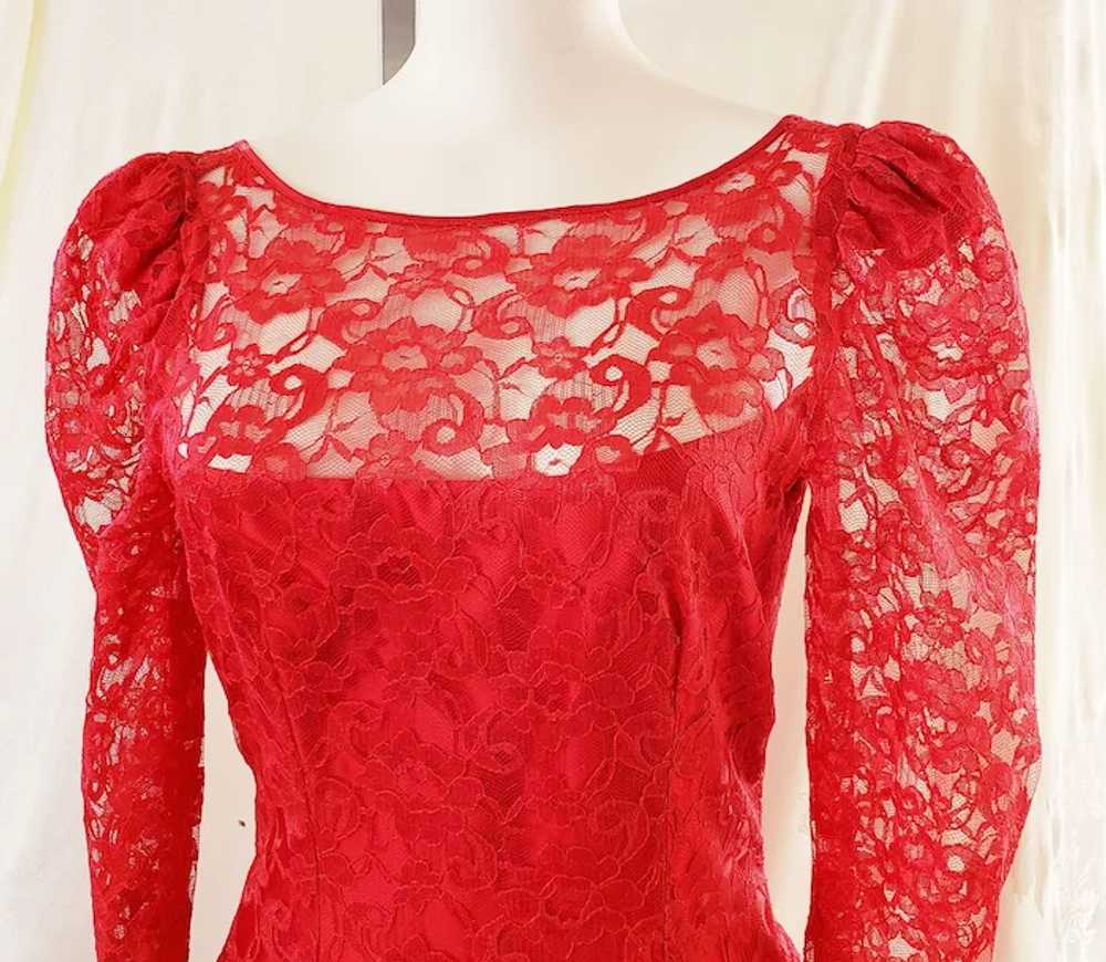 Red Lace Dreamy Gown - image 2