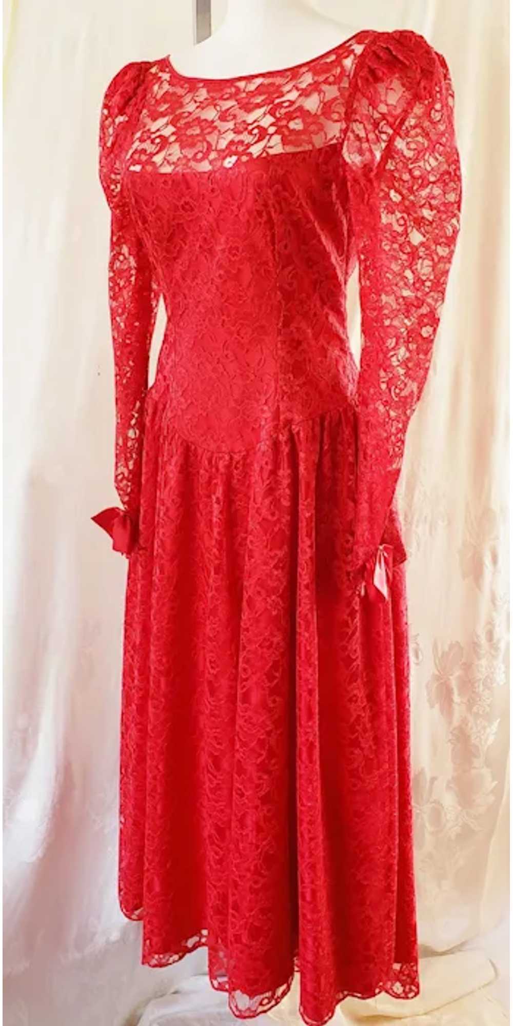 Red Lace Dreamy Gown - image 3