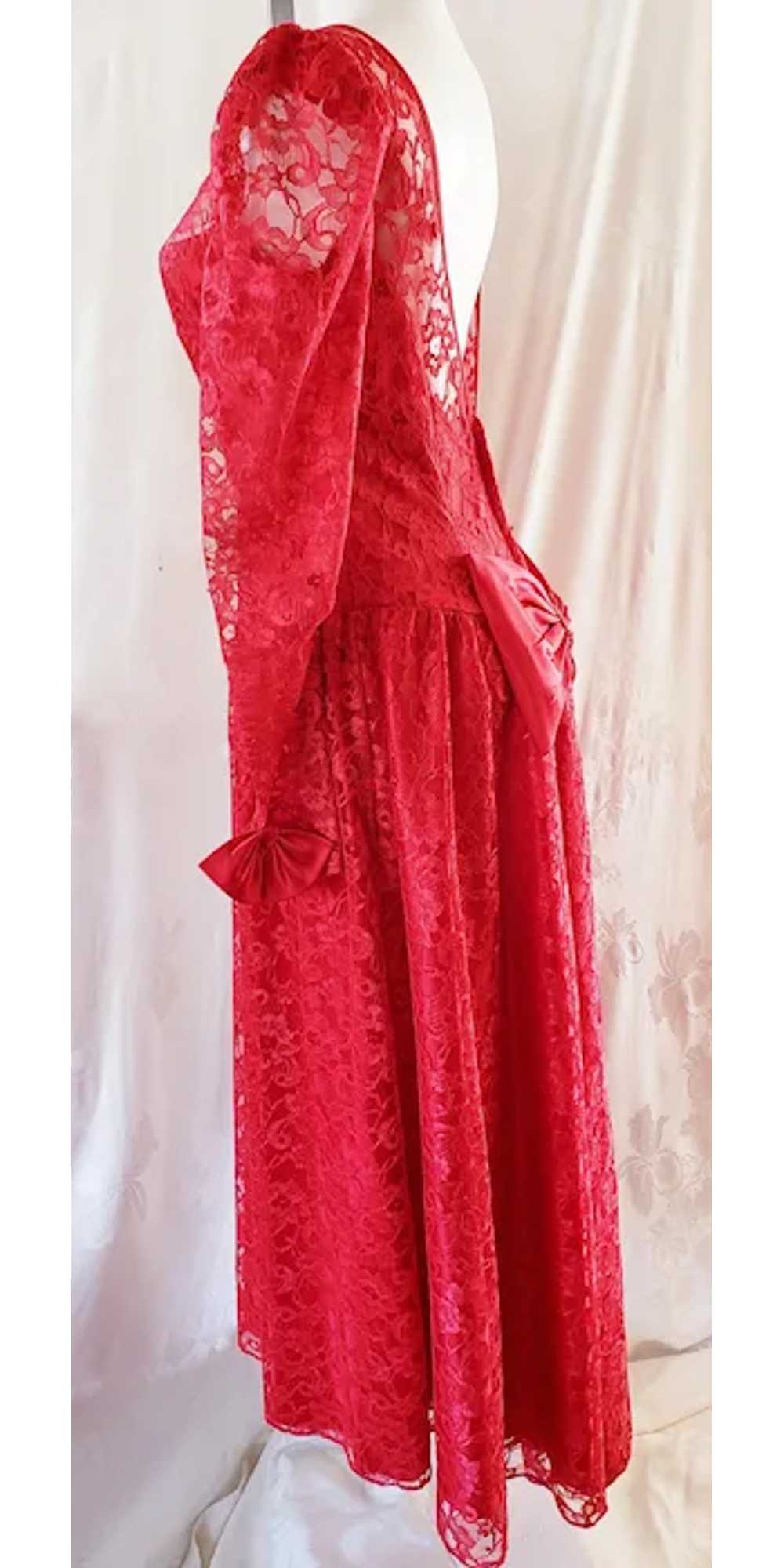 Red Lace Dreamy Gown - image 5