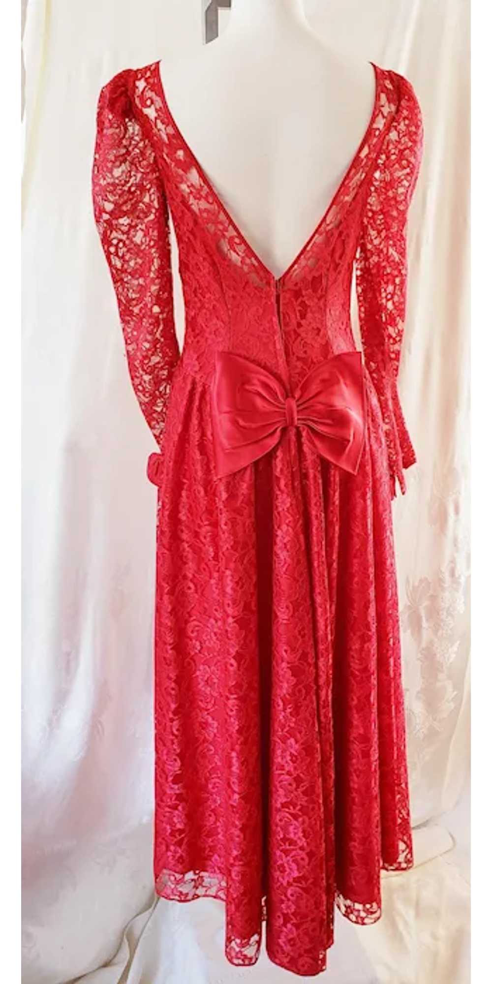 Red Lace Dreamy Gown - image 8