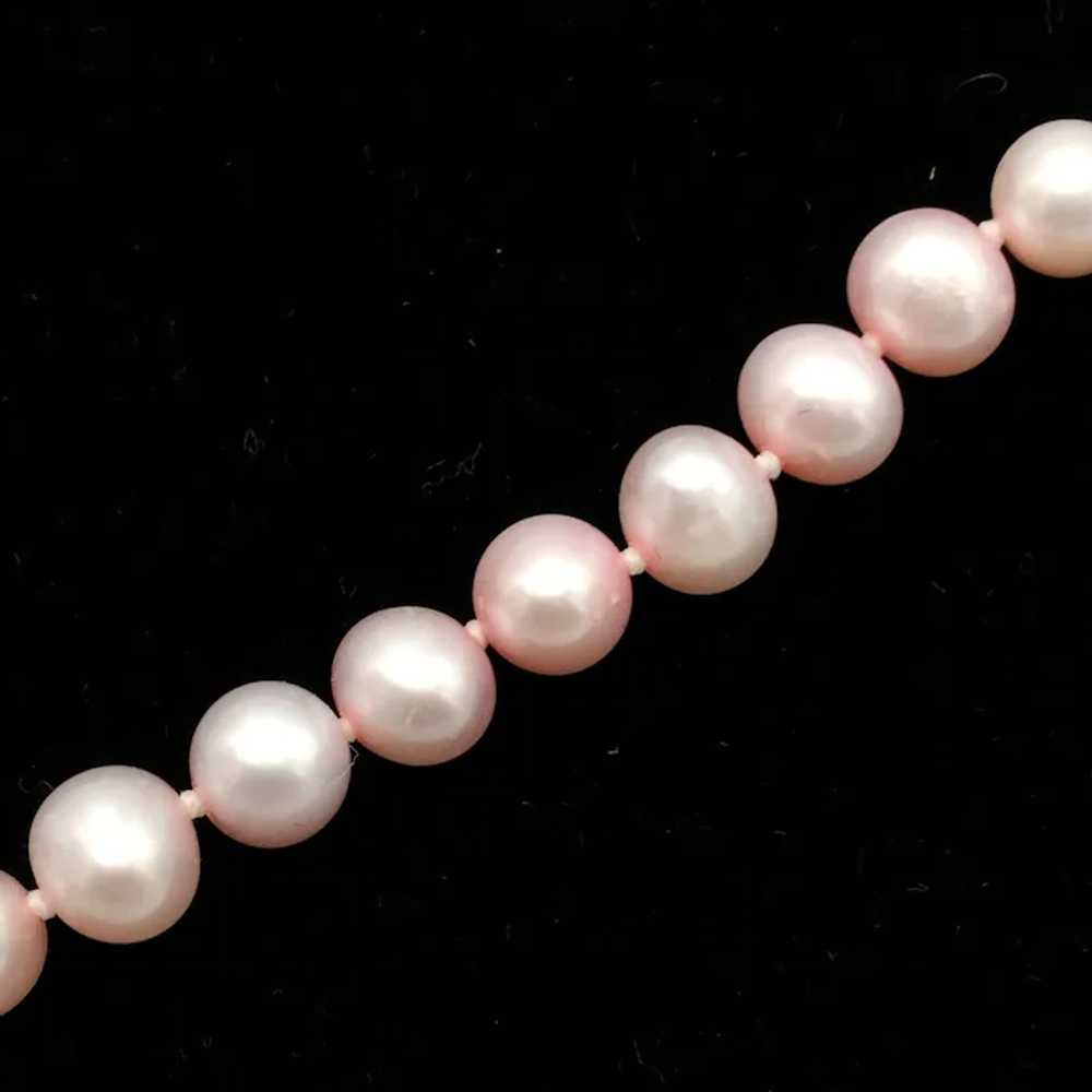 18" Pink Pearl Necklace with 10K Gold Clasp - image 3