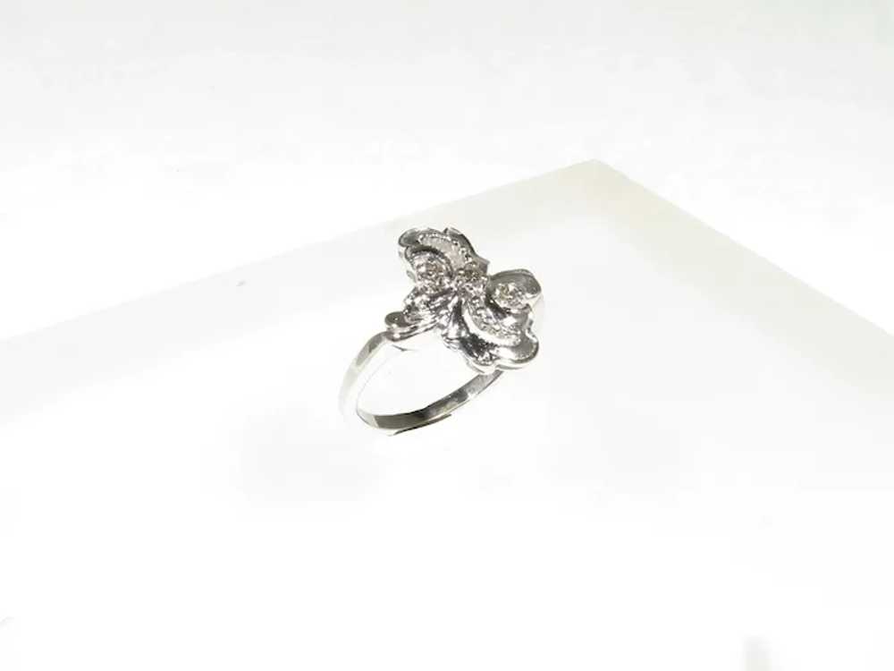 Vintage Diamond Art Nouveau Ring - image 4