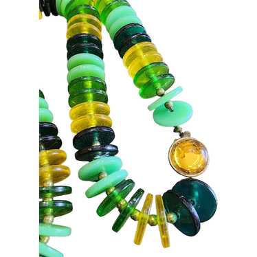 Vintage Lucite Spacer Beaded Neckclace [A1786] - image 1