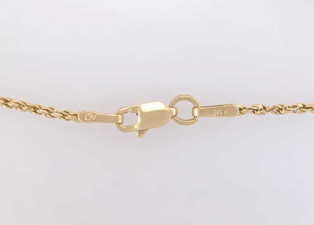 14K Yellow Gold Rope Chain 7" Bracelet 1.9 gram - image 3