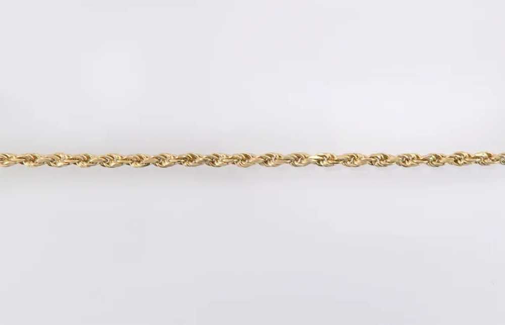 14K Yellow Gold Rope Chain 7" Bracelet 1.9 gram - image 4