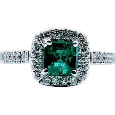 Enchanting Emerald & Diamond Halo Ring