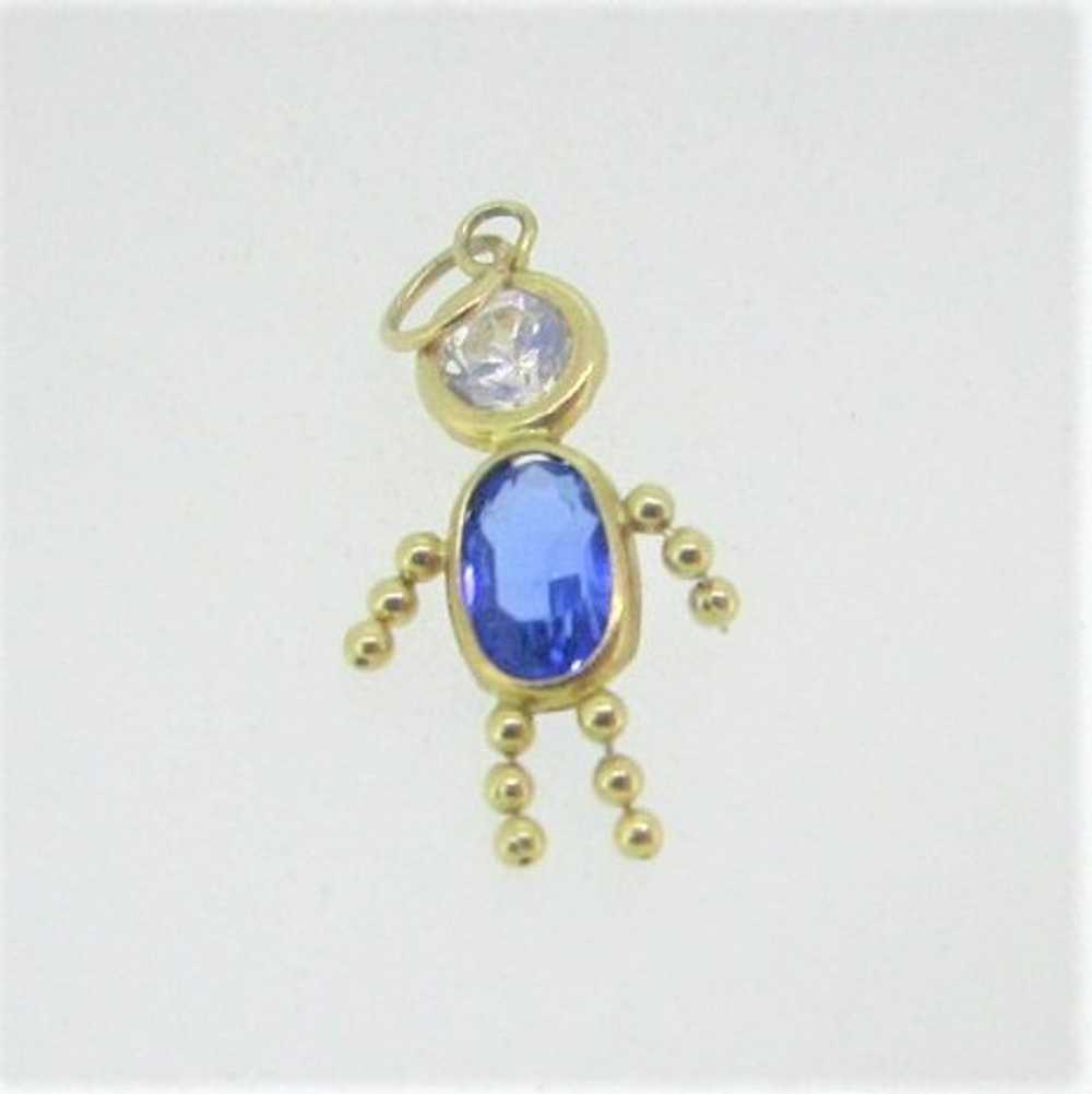 14k Yellow Gold Created Sapphire September Births… - image 1