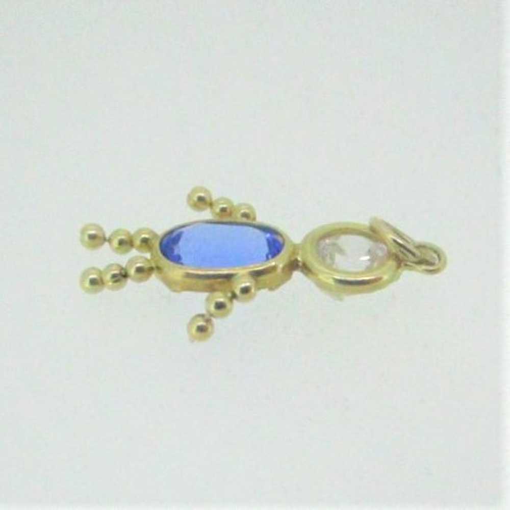 14k Yellow Gold Created Sapphire September Births… - image 2