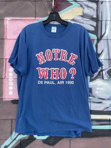1990S NOTRE WHO? RETRO LETTERING SINGLE STITCHED … - image 1