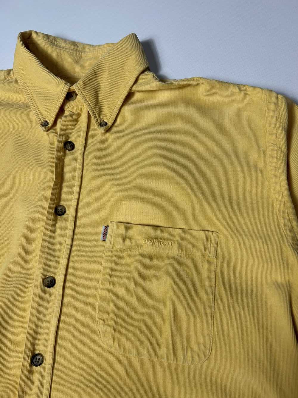 Streetwear × Vintage Naf Naf Corduroy Shirt Yello… - image 4