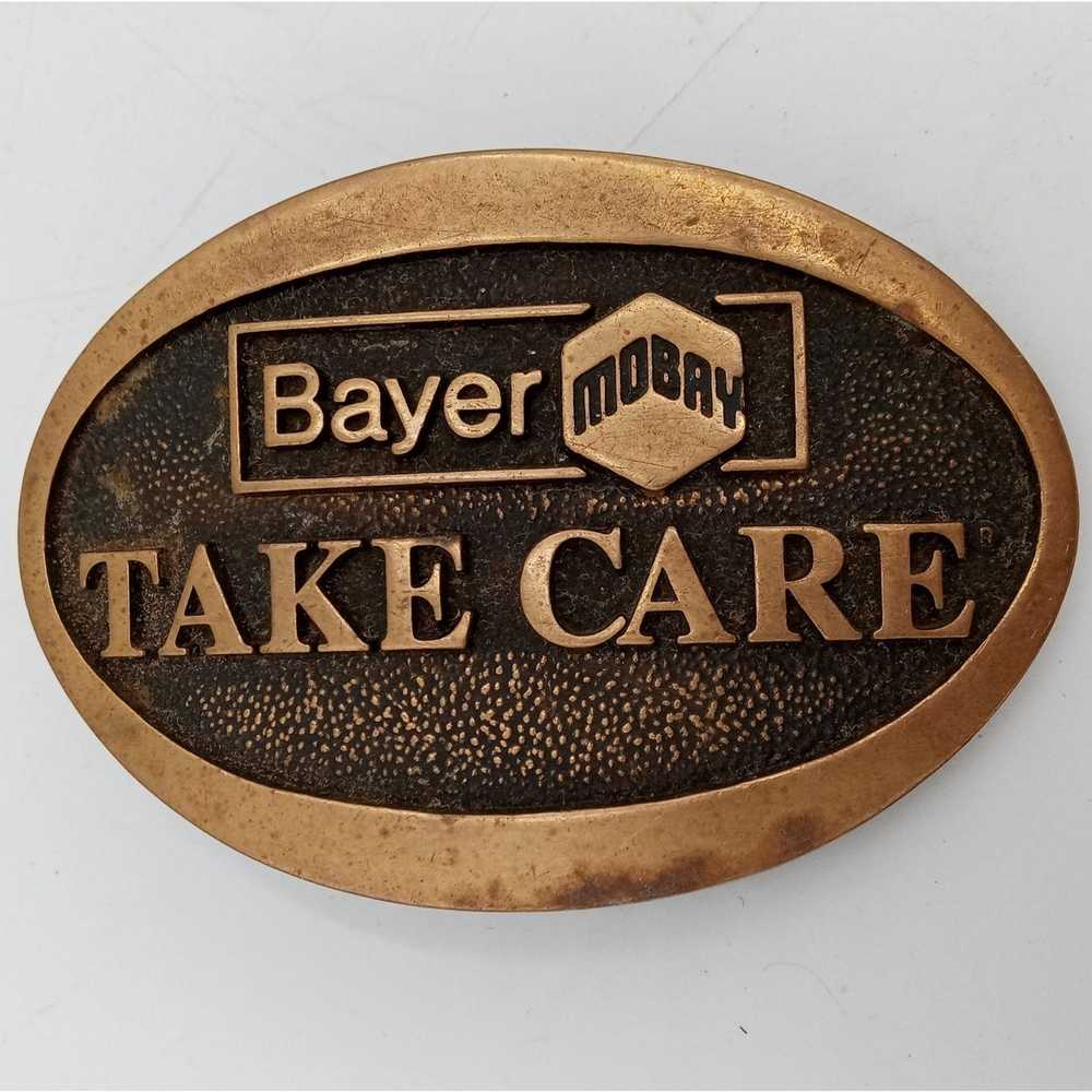Vintage Bayer Mobay Belt Buckle Take Care Adverti… - image 7