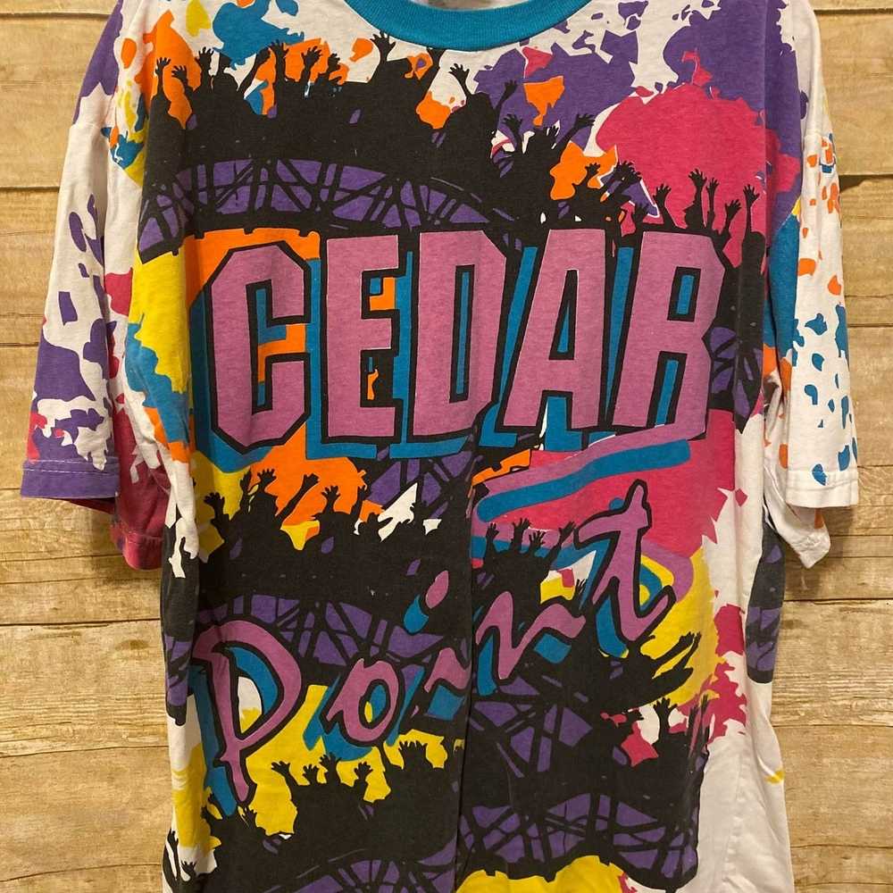 Other Vintage Cedar Point Splatter Paint All-Over… - image 2
