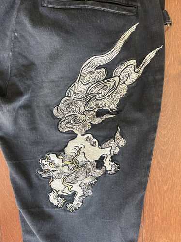 Beauty Beast wind god embroidered pants