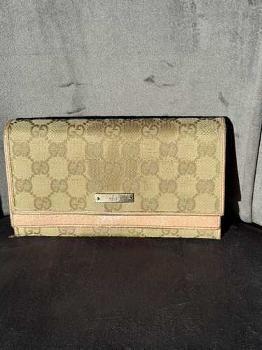 Gucci Gucci monogram canvas long wallet in beige a