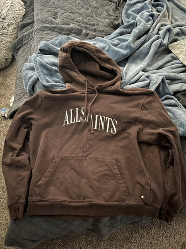 Allsaints All Saints Dropout Hoodie Maroon Size Me