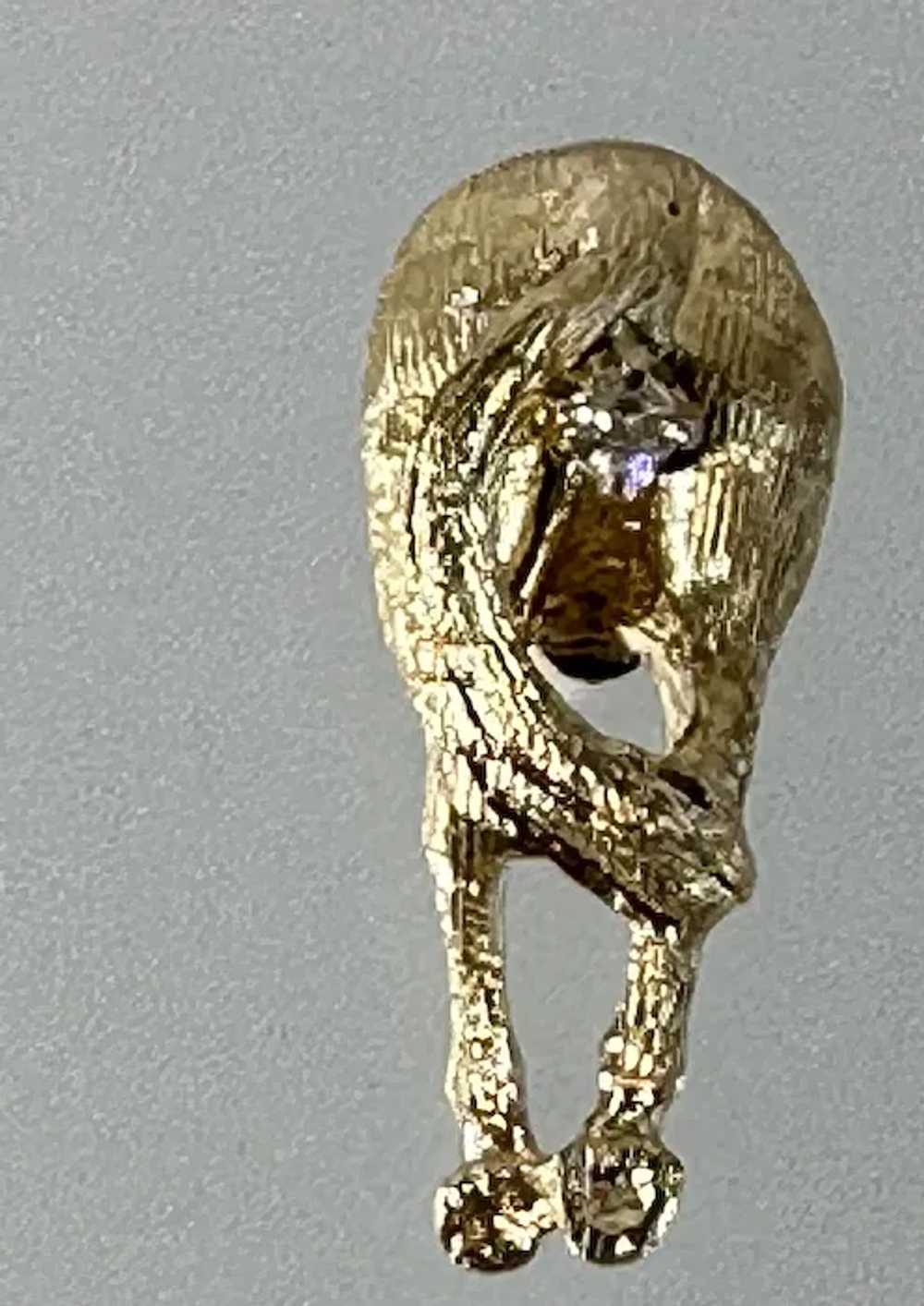 14K YG Horse Pin with Diamond - image 5