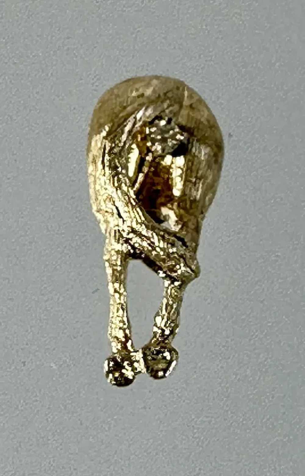 14K YG Horse Pin with Diamond - image 7