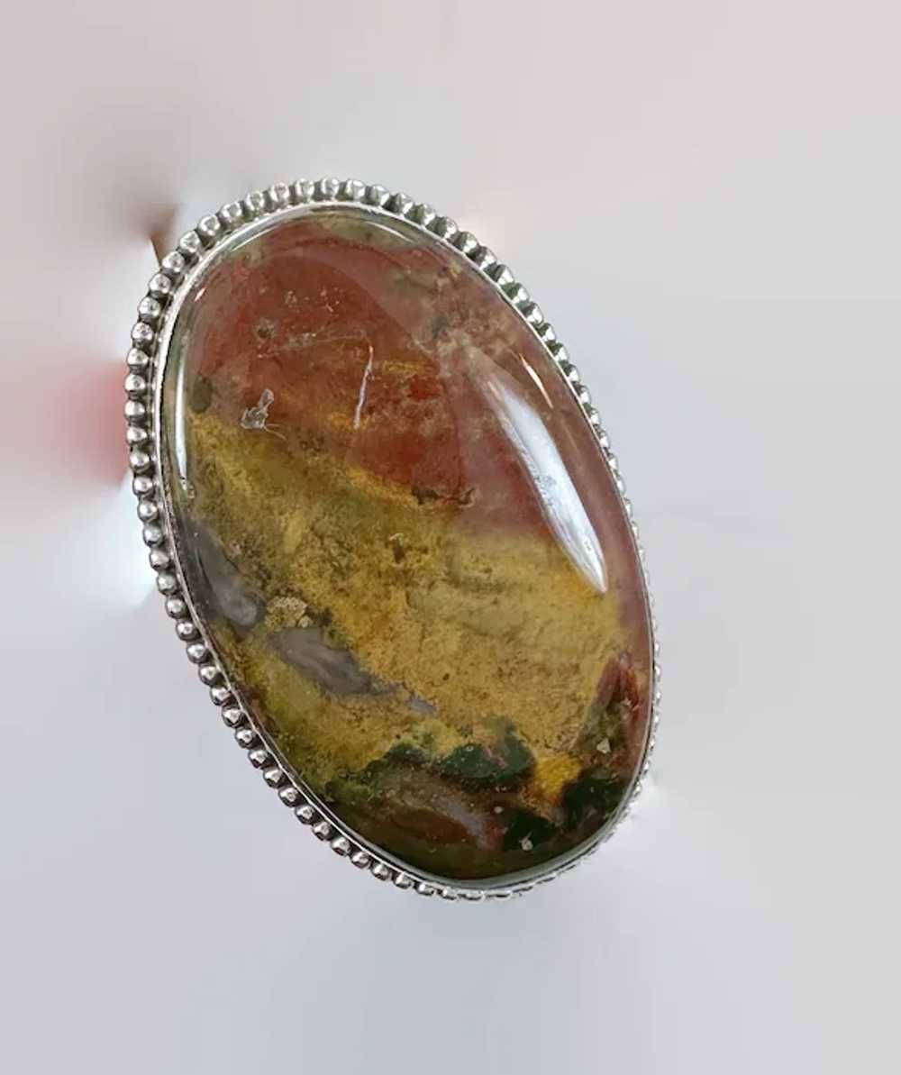 Jasper Ring, Mookite Jasper, Mookaite, Massive St… - image 3