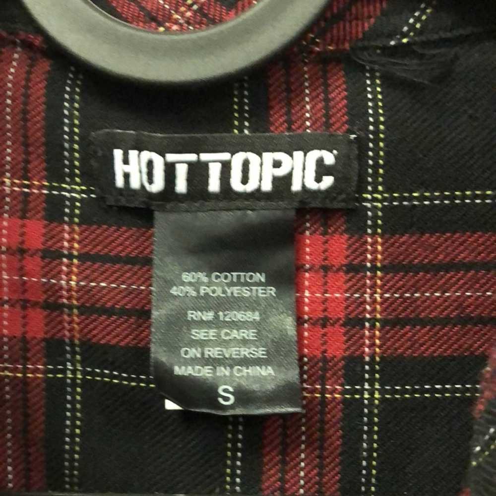 Vintage Hot Topic Red & Black Plaid Lace Girls Wo… - image 6