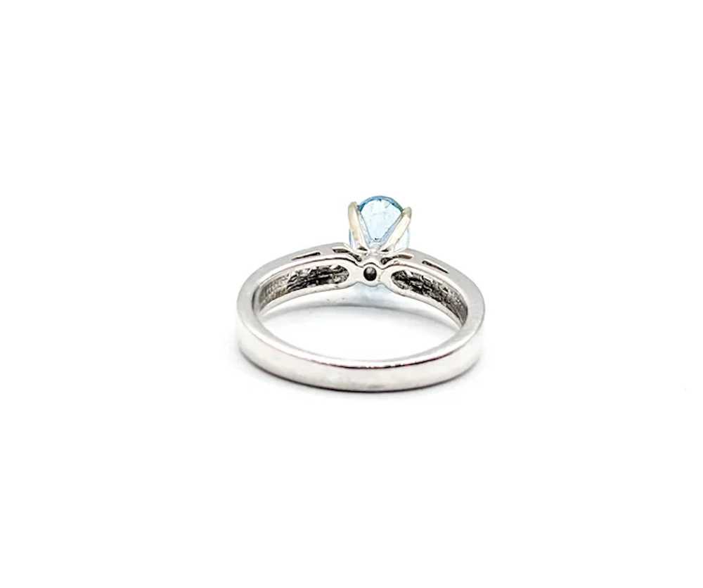 Exquisite Deep Blue Aquamarine & Diamond Ring - image 6