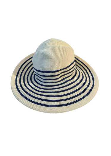 Yestadt Millinery Striped Straw Wide Brim Hat