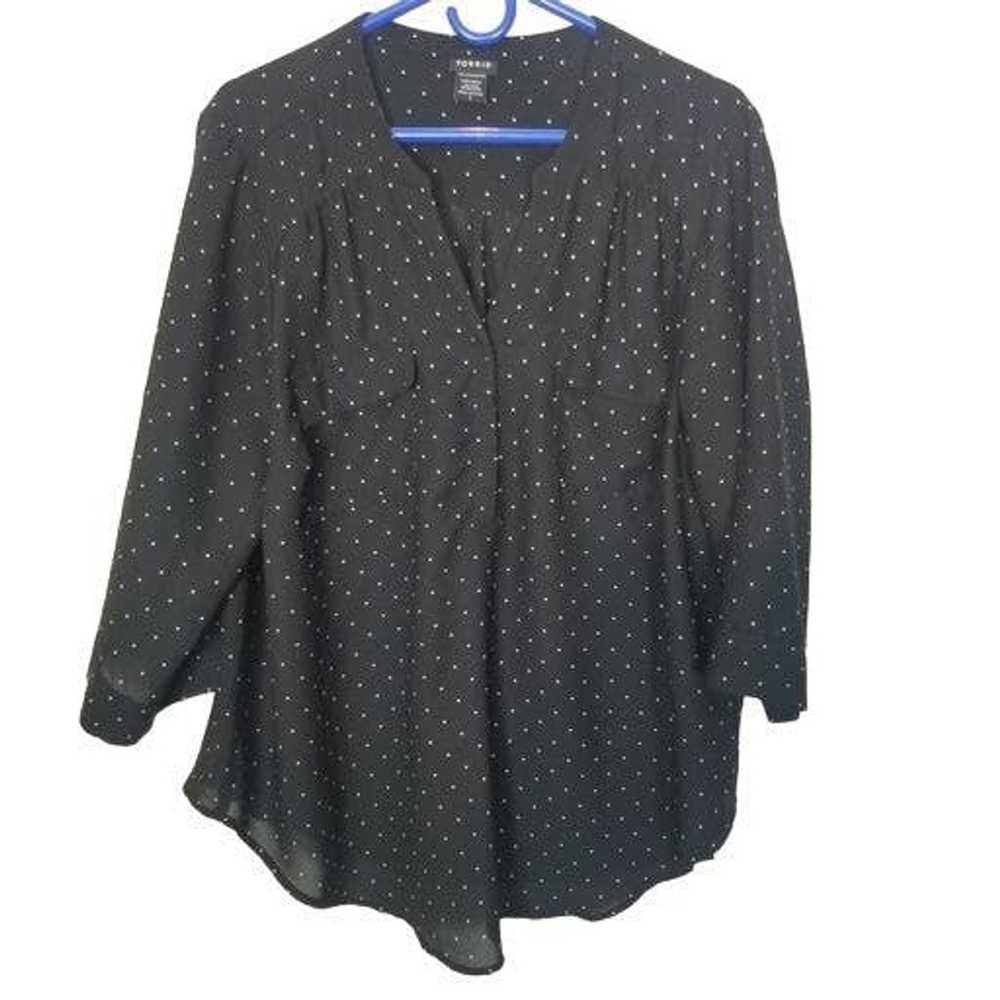 Other Torrid 2X Polka Dots Harper Georgette Pullo… - image 2