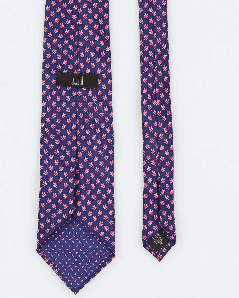 Dunhill Blue With Pink Pattern Tie - image 2