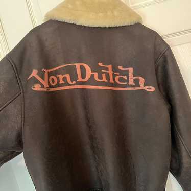 Von Dutch Von Dutch leather shearling bomber jack… - image 1