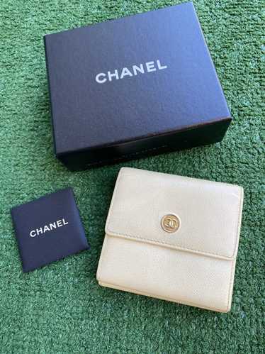 Chanel CC leather trifold wallet