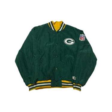 Starter Green Bay Packers Stripe Bomber Jacket-GLJ