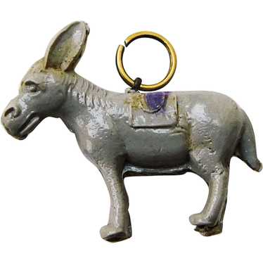 Awesome GRAY DONKEY Mule Vintage Celluloid Charm - image 1
