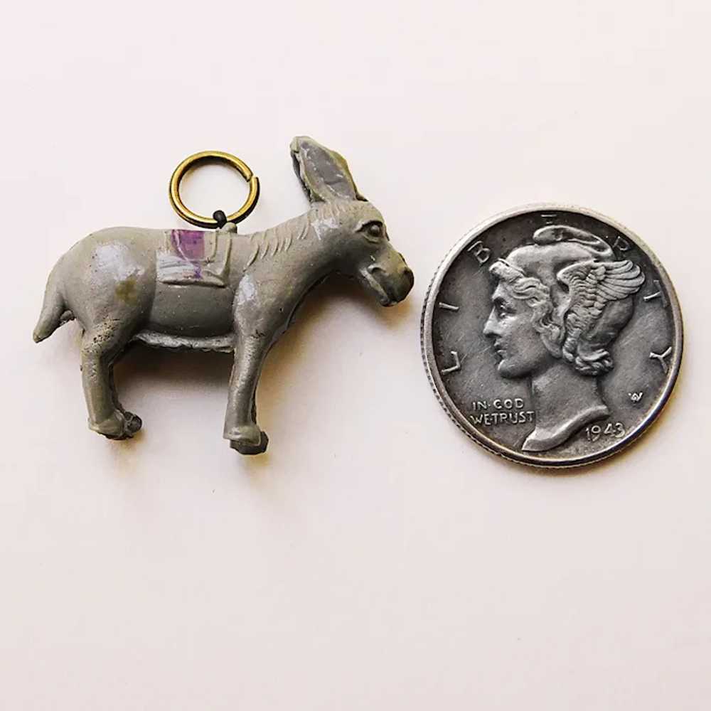 Awesome GRAY DONKEY Mule Vintage Celluloid Charm - image 2