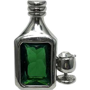 Aladdin's Green Glass Genie Bottle, Vintage Avon Green Lamp Bath Oil Bottle  Genie's Bottle 