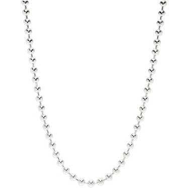 Mexican Medium Bead Chain Necklace, Sterling Silv… - image 1