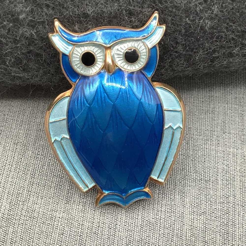 David Anderson Norway Owl Brooch / Pin, Blue Guil… - image 7