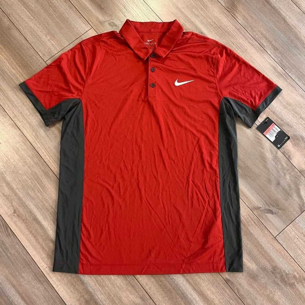 Nike NWT Nike Red Athletic Casual Polo Men Large … - image 1