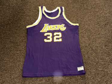 Magic Johnson Los Angeles Lakers 1984-85 Faded Men's #32 Old English Jersey  - Yellow 637374-446