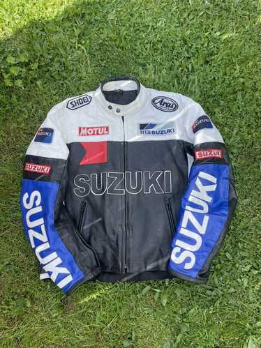 Leather Jacket × Racing × Vintage 90’s Suzuki Raci