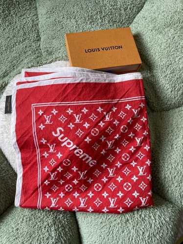 Supreme x Louis Vuitton LV Monogram Bandana Scarf RED RARE LIMITED