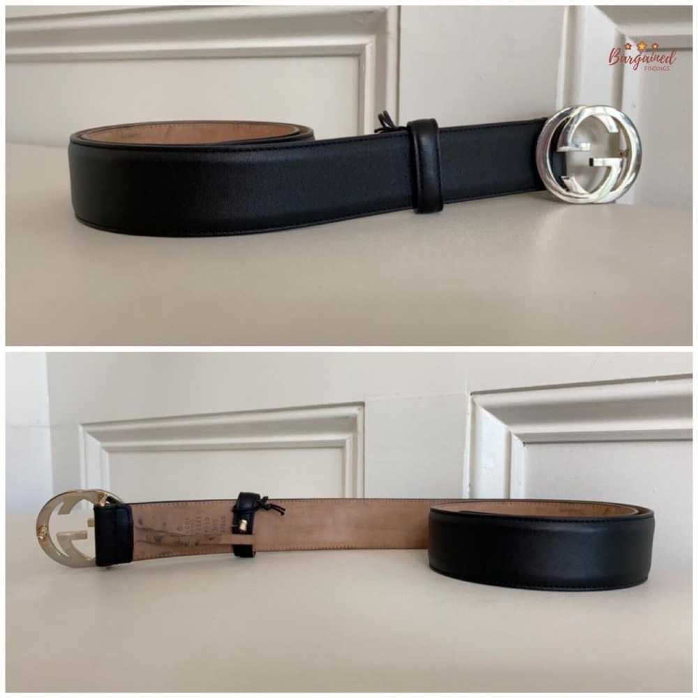 Gucci Interlocking Buckle leather belt - image 2