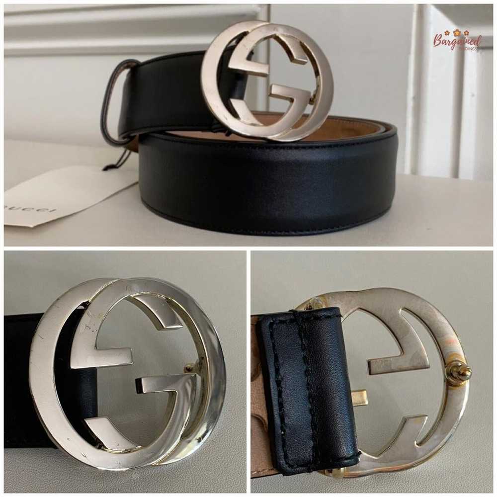 Gucci Interlocking Buckle leather belt - image 6