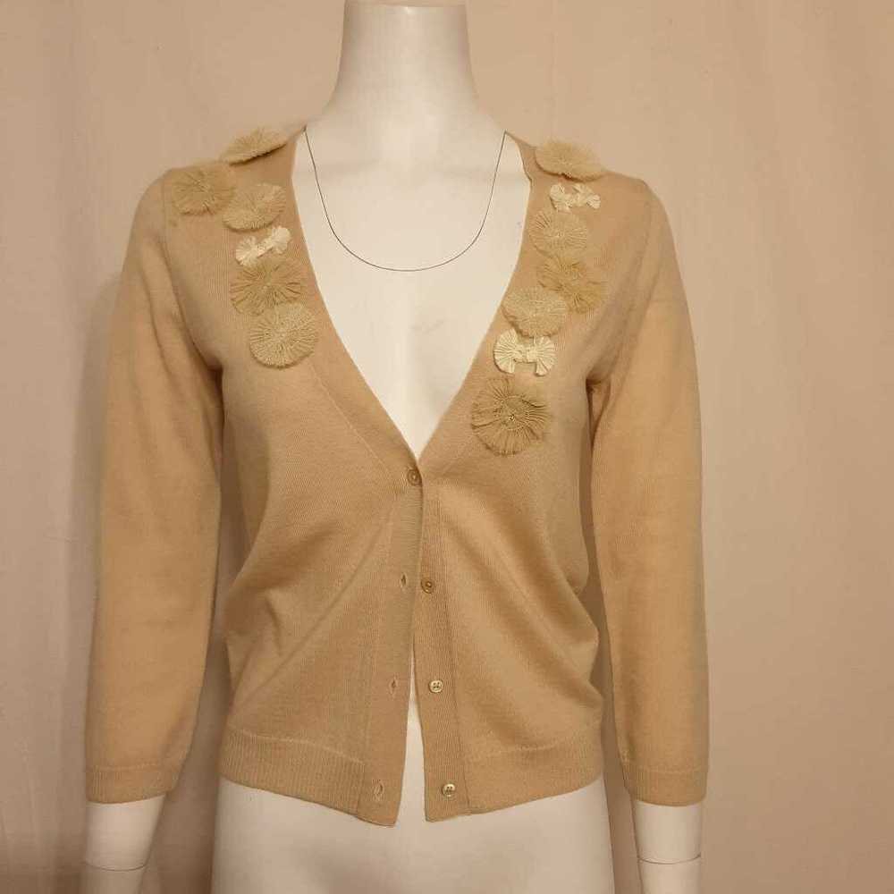 J CREW BEIGE MERINO WOOL CARDIGAN SIZE X SMALL TCC - image 1