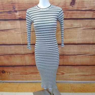 MONROW RIBBED STRIPED DRESS SIZE X SMALL TCC - image 1