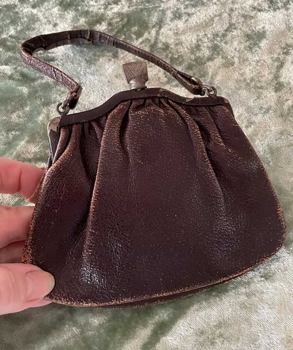 Sweet Antique Child's Leather Purse - Great Doll … - image 2