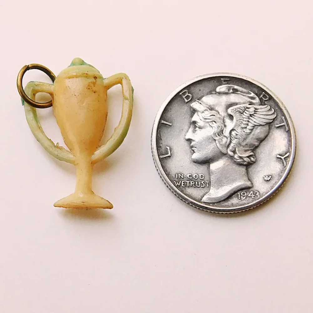 Awesome TROPHY Vintage Celluloid Charm - image 2