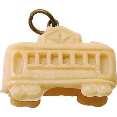 Awesome CABLE CAR Vintage Celluloid Charm - image 1