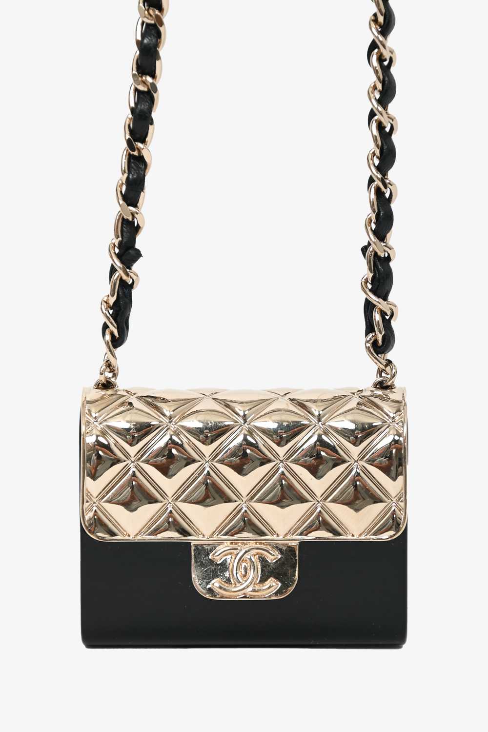 Pre-loved Chanel™ Black/Gold Mini Purse Necklace - image 2