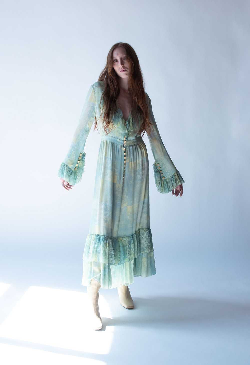 Ruffled Sleeve Silk Dress | Chloe - image 10
