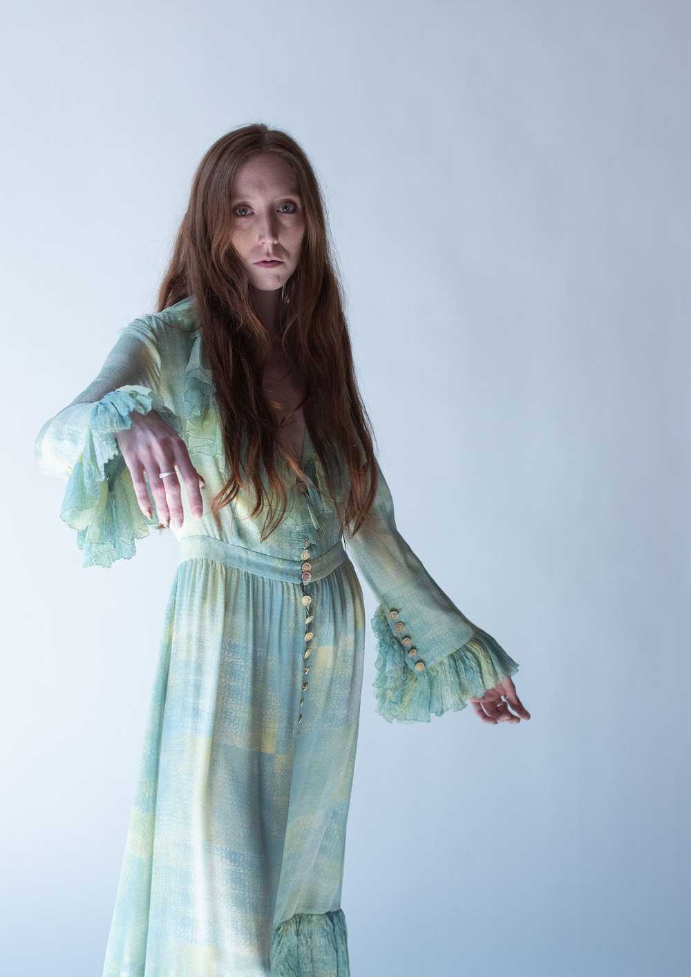 Ruffled Sleeve Silk Dress | Chloe - image 11