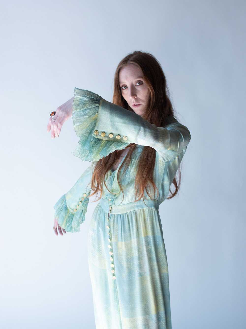 Ruffled Sleeve Silk Dress | Chloe - image 1